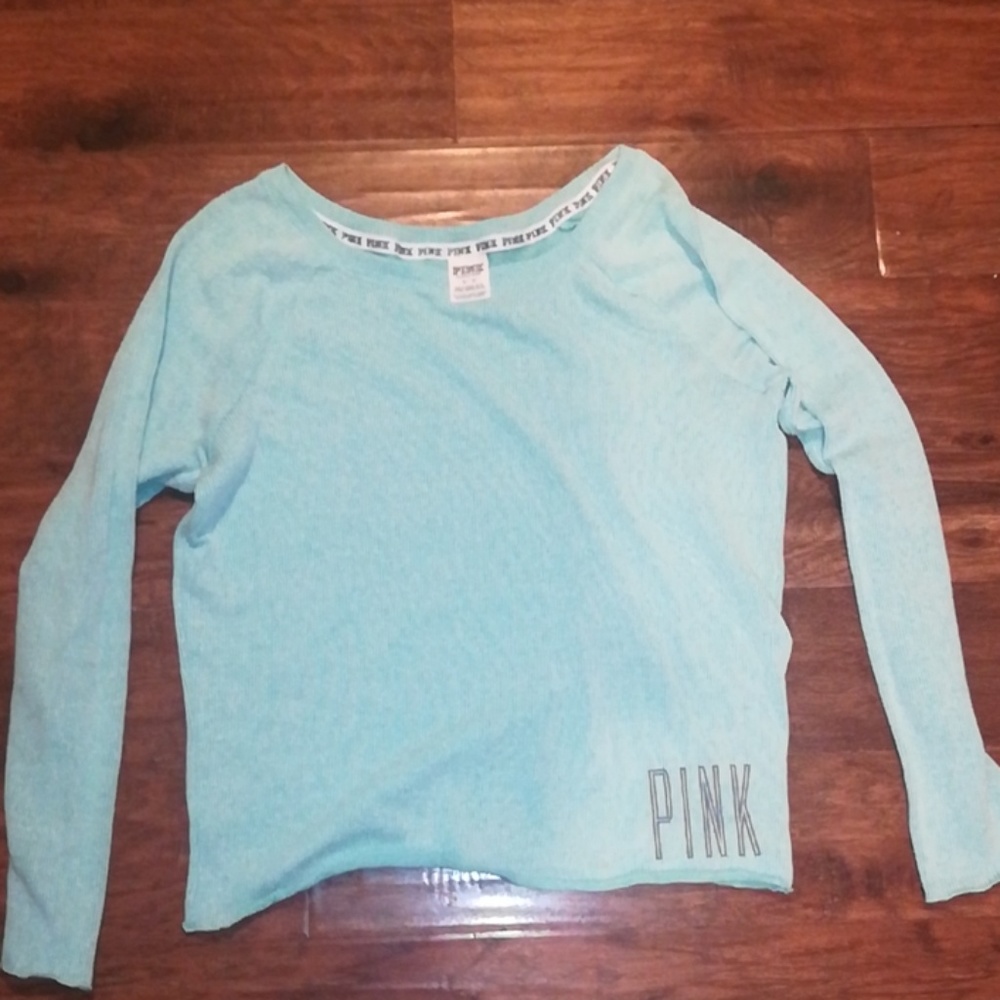 Victoria's Secret PINK Teal Long Sleeve Top